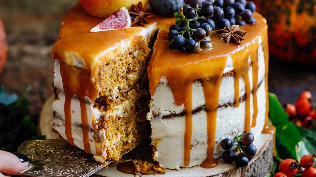 Dýňový podzimní dort