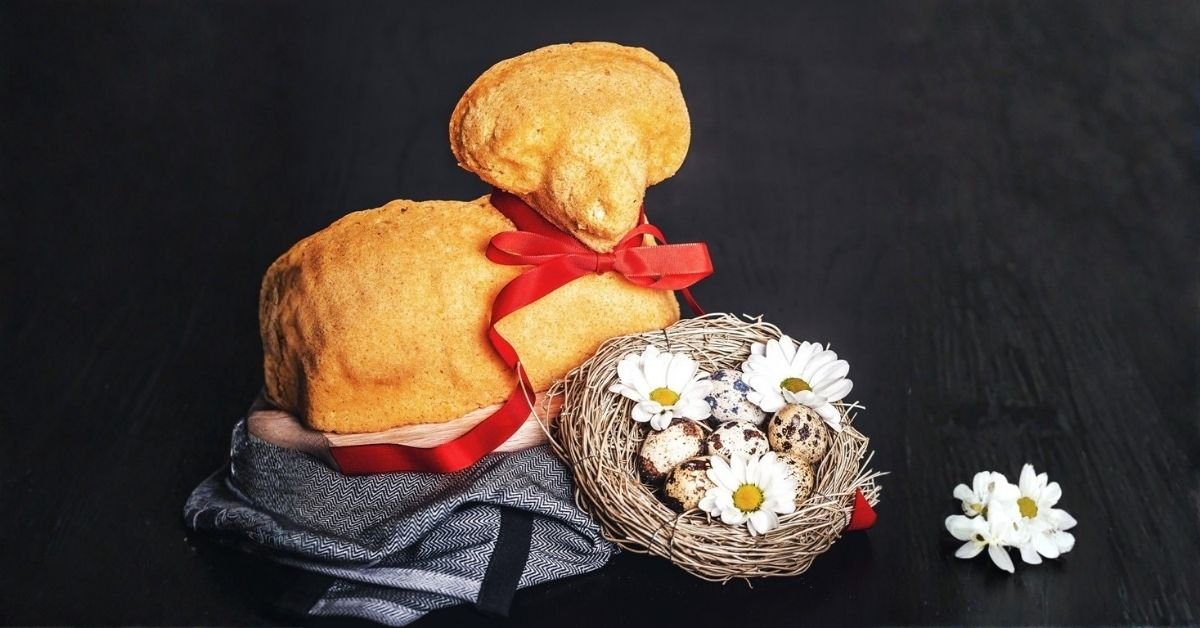 Sweet easter bread from spelt flour
