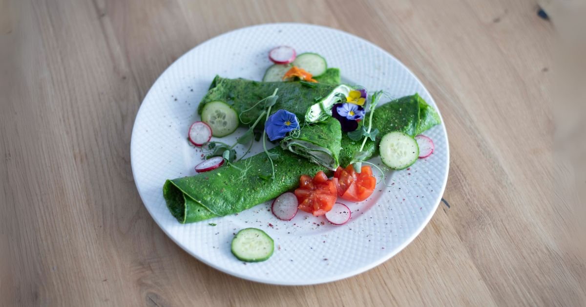 Slané špaldové palačinky se špenátem a medvědím česnekem